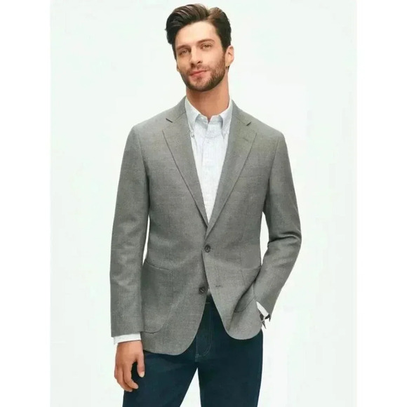 Banana Republic Mens Vintage Y2K Cotton Two Button Blazer Jacket 44R Gray SP EXC - Picture 1 of 11
